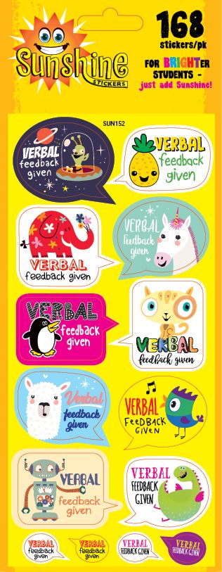 SUN152: Verbal Feedback - Shaped Stickers – Discovery Educational