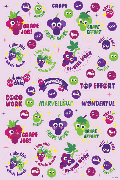 Grape Raspberry Juice Sticker SS1018 Grape Scented Stickers – Discovery Educational